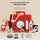 Vintage Doctor Roleplay Wooden Kit with Fabric Medical Bag & Accessories – 10 Piece Pretend Play Set by Le Toy Van