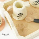 Vintage Style Wooden Tea Set & Tray – 12 Piece Floral Play Kitchen Tea Party Set by Le Toy Van