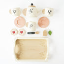 Vintage Style Wooden Tea Set & Tray – 12 Piece Floral Play Kitchen Tea Party Set by Le Toy Van