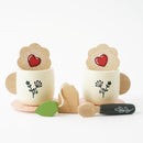 Vintage Style Wooden Tea Set & Tray – 12 Piece Floral Play Kitchen Tea Party Set by Le Toy Van