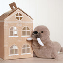 Walter The Walrus Softie With Glow-in-the-Dark Teeth - Brown Plush Toy in Optional Gift Box (30cm)