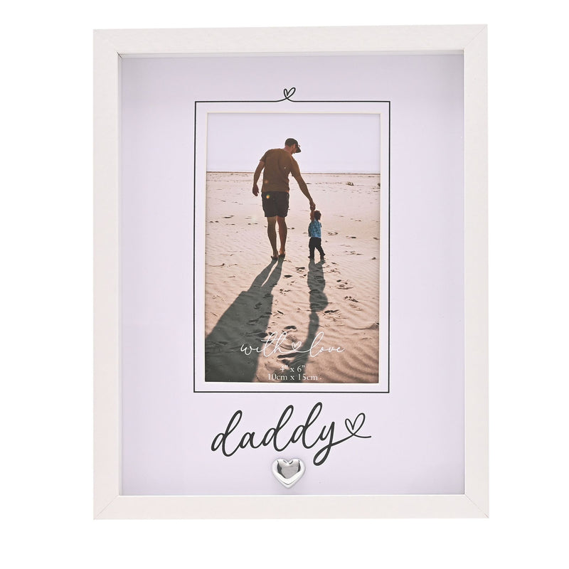 With Love 'Daddy' Heartlines White Photo Frame - 4" x 6"