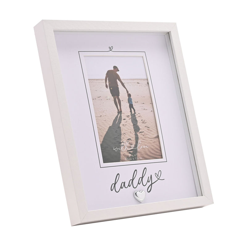 With Love 'Daddy' Heartlines White Photo Frame - 4" x 6"