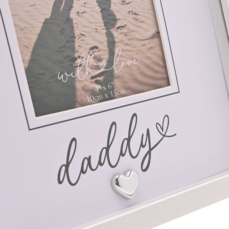 With Love 'Daddy' Heartlines White Photo Frame - 4" x 6"