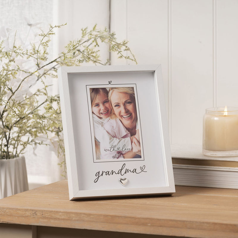 With Love 'Grandma' Heartlines White Photo Frame - 4" x 6"