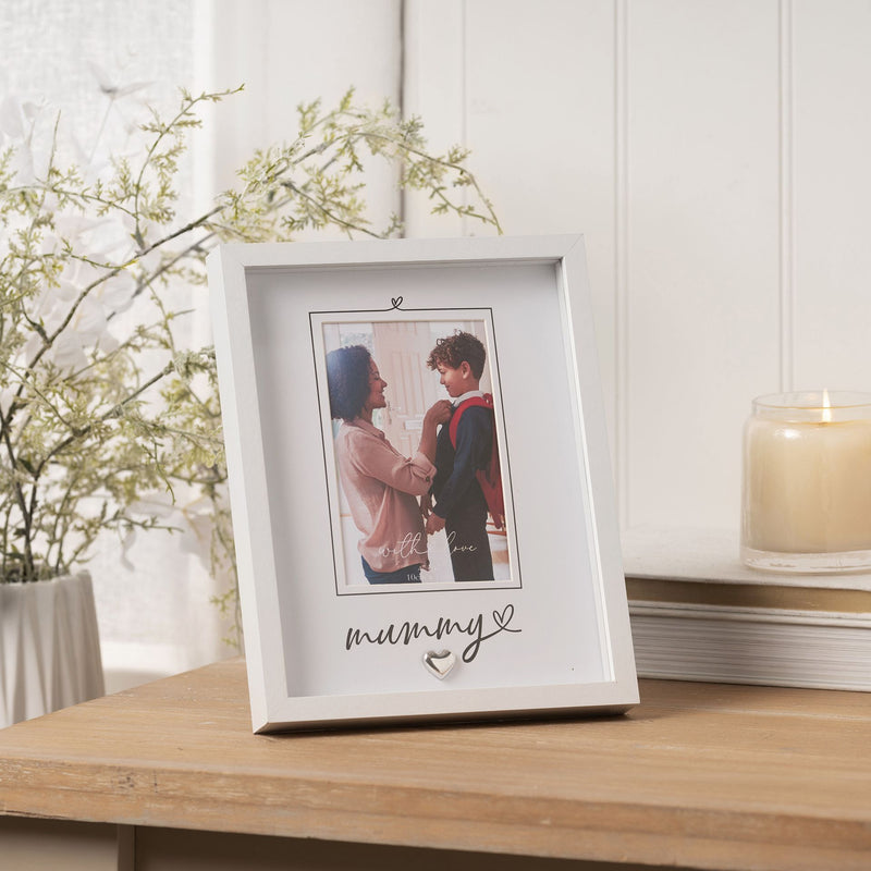 With Love 'Mummy' Heartlines White Photo Frame - 4" x 6"