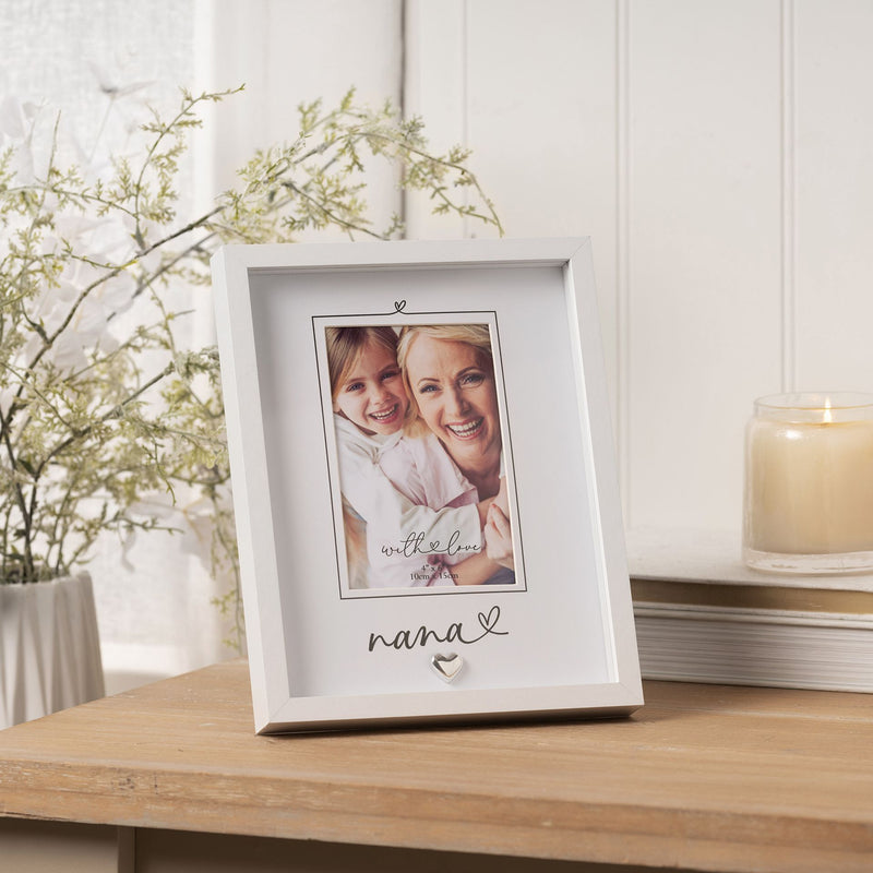 With Love 'Nana' Heartlines White Photo Frame - 4" x 6"