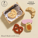Wooden Bakery & Patisserie Market Crate – 7 Piece Pretend Play Food Set by Le Toy Van