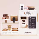 Wooden Barista Café Shop with Coffee Machine & Bakery Treats – 18 Piece Pretend Play Café Set by Le Toy Van