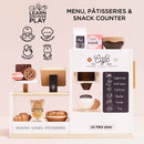 Wooden Barista Café Shop with Coffee Machine & Bakery Treats – 18 Piece Pretend Play Café Set by Le Toy Van