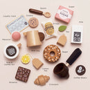 Wooden Barista Café Shop with Coffee Machine & Bakery Treats – 18 Piece Pretend Play Café Set by Le Toy Van