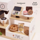 Wooden Barista Café Shop with Coffee Machine & Bakery Treats – 18 Piece Pretend Play Café Set by Le Toy Van