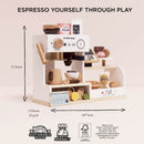 Wooden Barista Café Shop with Coffee Machine & Bakery Treats – 18 Piece Pretend Play Café Set by Le Toy Van