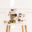 Wooden Barista Café Shop with Coffee Machine & Bakery Treats – 18 Piece Pretend Play Café Set by Le Toy Van