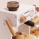 Wooden Barista Café Shop with Coffee Machine & Bakery Treats – 18 Piece Pretend Play Café Set by Le Toy Van