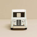 Wooden Café Van Toy with Flip-Up Roof, Illustrated Menu & Serving Accessories – Pretend Play Vehicle by Le Toy Van