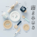Wooden Cutlery & Dinner Set with Fabric Napkin – 10 Piece Pretend Play Dining Collection by Le Toy Van