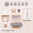 Wooden Dolls House Bedroom Furniture – Miniature Sleep & Dressing Set by Le Toy Van