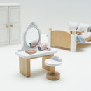 Wooden Dolls House Bedroom Furniture – Miniature Sleep & Dressing Set by Le Toy Van