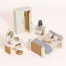 Wooden Dolls House Bedroom Furniture – Miniature Sleep & Dressing Set by Le Toy Van