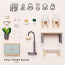 Wooden Dolls House Dining Room Furniture – 18 Piece Miniature Set by Le Toy Van