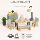Wooden Dolls House Dining Room Furniture – 18 Piece Miniature Set by Le Toy Van