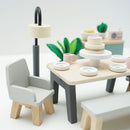 Wooden Dolls House Dining Room Furniture – 18 Piece Miniature Set by Le Toy Van