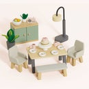Wooden Dolls House Dining Room Furniture – 18 Piece Miniature Set by Le Toy Van