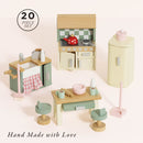 Wooden Dolls House Kitchen Furniture – 20 Piece Miniature Set by Le Toy Van