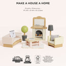 Wooden Dolls House Living Room Furniture – 19 Piece Miniature Set by Le Toy Van