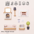 Wooden Dolls House Living Room Furniture – 19 Piece Miniature Set by Le Toy Van