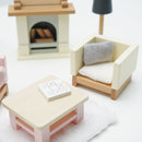 Wooden Dolls House Living Room Furniture – 19 Piece Miniature Set by Le Toy Van
