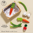 Wooden Harvest Vegetables Food Crate – 10 Piece Healthy Pretend Play Market Set by Le Toy Van