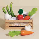 Wooden Harvest Vegetables Food Crate – 10 Piece Healthy Pretend Play Market Set by Le Toy Van