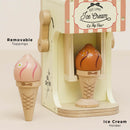 Wooden Ice Cream Machine & Cones Play Set – Pretend Play Dessert Station by Le Toy Van