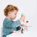 Wooden Ice Cream Stand with Toppings – Pretend Gelato Play Set by Le Toy Van