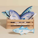 Wooden Market Fish Play Food Crate – 8 Piece Pretend Play Seafood Set by Le Toy Van