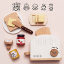 Wooden Pop-Up Toaster & Breakfast Set with Accessories – 12 Piece Pretend Play Kitchen Toy by Le Toy Van