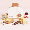 Wooden Pop-Up Toaster & Breakfast Set with Accessories – 12 Piece Pretend Play Kitchen Toy by Le Toy Van