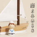 Wooden Sailing Boat with Captain – Nautical Play Vehicle by Le Toy Van