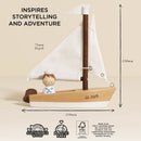 Wooden Sailing Boat with Captain – Nautical Play Vehicle by Le Toy Van
