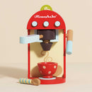 Wooden Toy Coffee Machine with Coffee Pods & Cup – 9 Piece Pretend Play Café Set by Le Toy Van