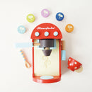 Wooden Toy Coffee Machine with Coffee Pods & Cup – 9 Piece Pretend Play Café Set by Le Toy Van