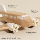 Wooden Toy Passenger Plane with Spinning Propellers – Vintage Airline Adventure Aircraft by Le Toy Van