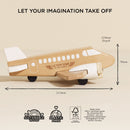 Wooden Toy Passenger Plane with Spinning Propellers – Vintage Airline Adventure Aircraft by Le Toy Van