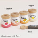 Wooden Yogurt Play Food Set with Spoon – 5 Piece Pretend Pantry Collection by Le Toy Van