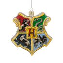 Harry Potter Hogwarts Crest Glass Christmas Ornament