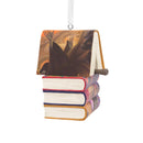 Harry Potter Stacked Books & Wand Christmas Ornament