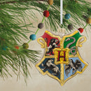 Harry Potter Hogwarts Crest Glass Christmas Ornament