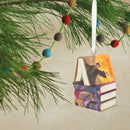 Harry Potter Stacked Books & Wand Christmas Ornament